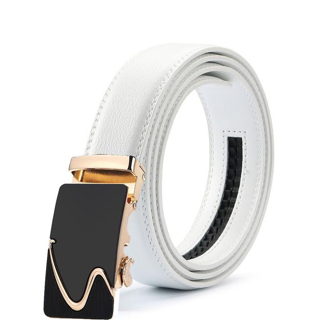 White & Gold Leather Suit Belt
