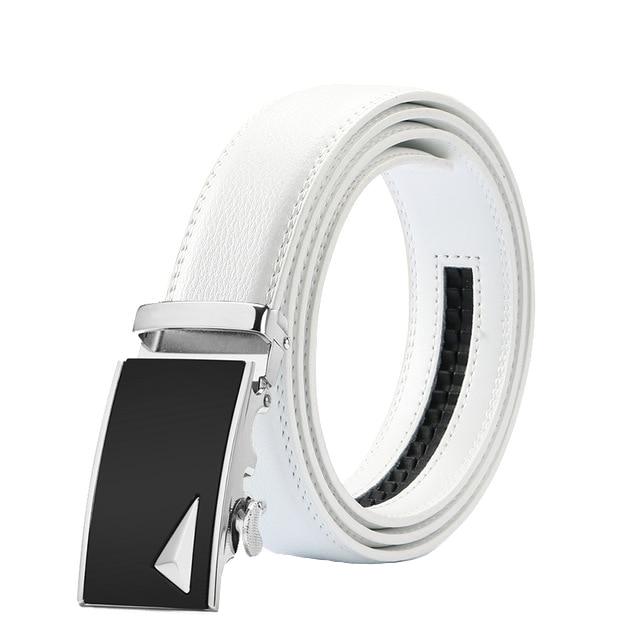 White & Silver Leather Suit Belt