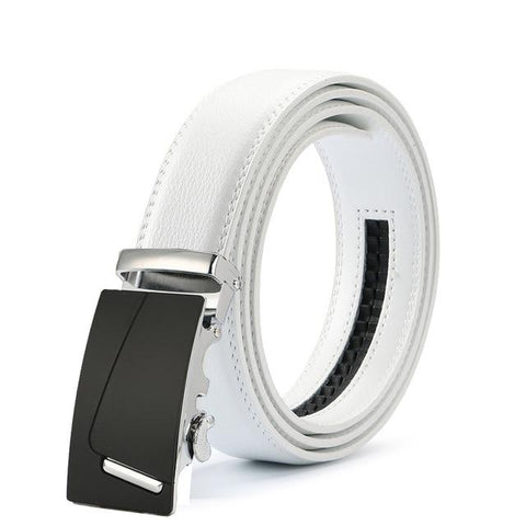 White & Silver Leather Suit Belt