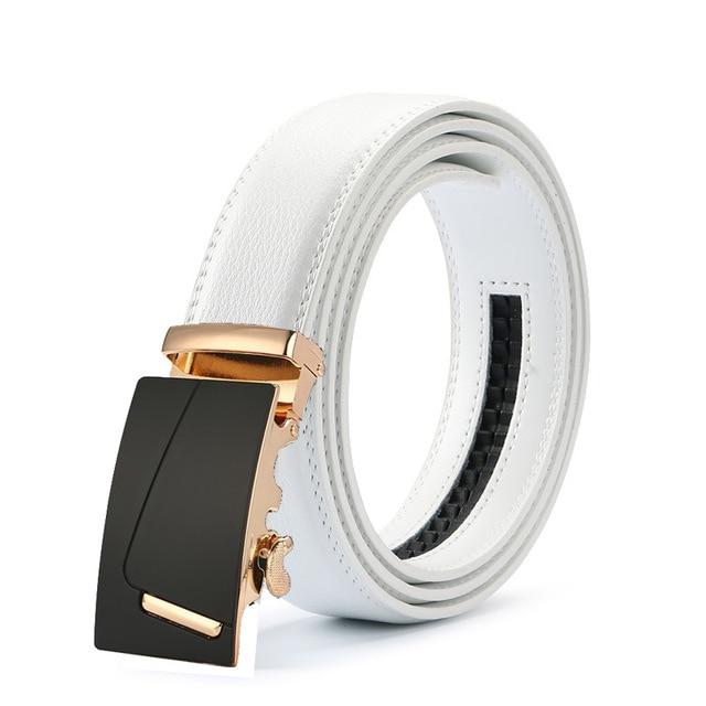 White & Gold Leather Suit Belt