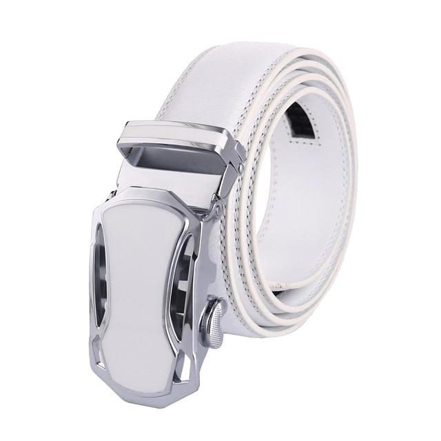 White & Silver Leather Suit Belt
