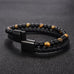 Dual Beaded Leather Bracelet