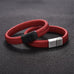 Red Braided Leather Bracelet