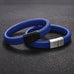 Blue Braided Leather Bracelet