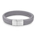 Grey Braided Leather Bracelet