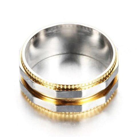 Gold & Silver Dual Titanium Shank Ring