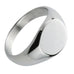 Round Silver Polished Pinky Signet Ring