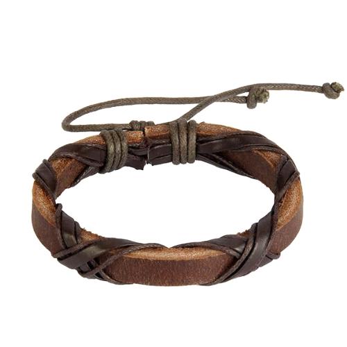 Brown Leather Lace-up Bracelet