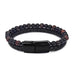 Black Dual Beaded Leather Bracelet