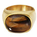 Gold Tiger's Eye Oval Signet Ring