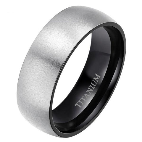 Silver & Black Titanium Ring