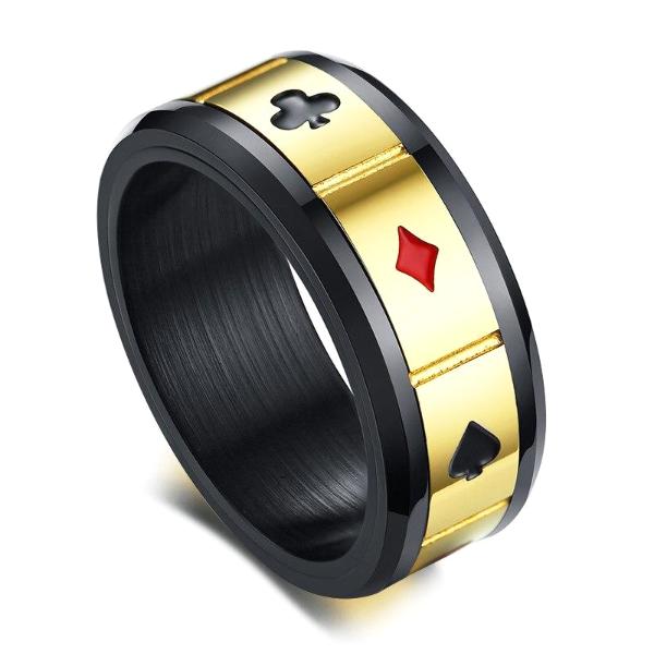 Lucky Money Poker Ring - Black & Gold