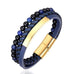 Blue 3-Layer Beaded Leather Bracelet | 3 Styles