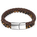 Brown Dual Beaded Leather Bracelet