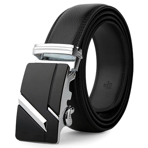 Black & Silver Leather Suit Belt