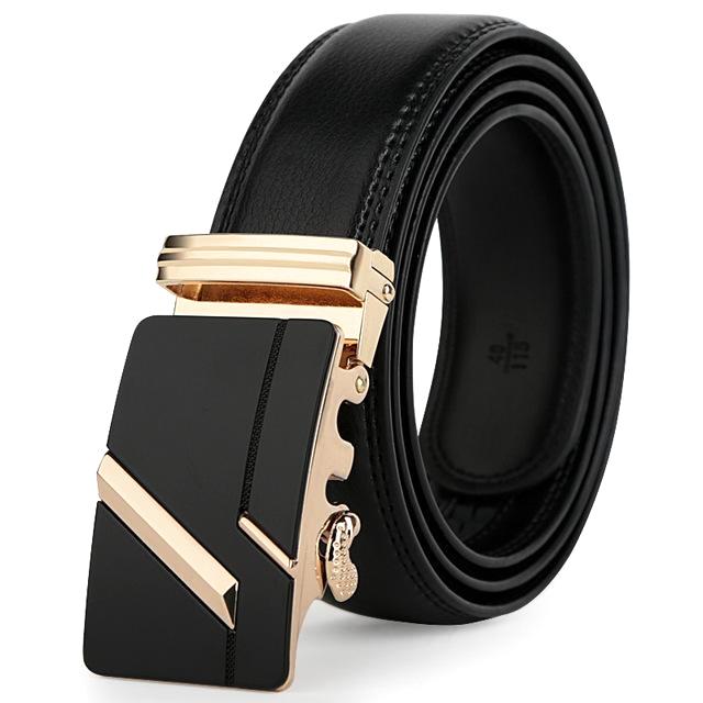 Black & Gold Leather Suit Belt