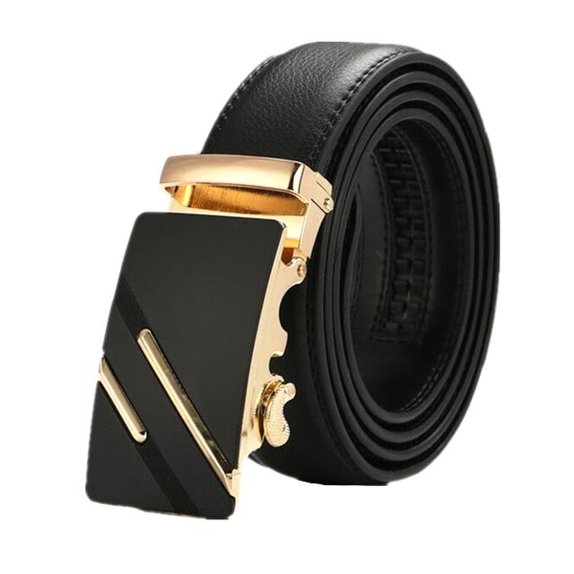 Black & Gold Leather Suit Belt