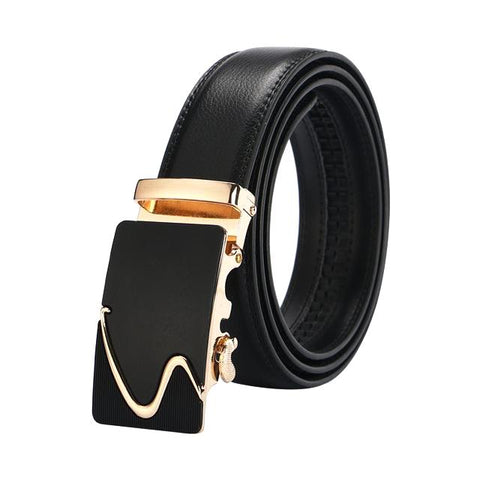 Black & Gold Leather Suit Belt
