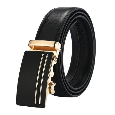 Black & Gold Leather Suit Belt