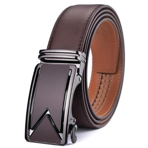 Dark Brown Leather Dress Belt