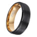 Black & Gold Brushed Ring Band with Gold Inner Shank